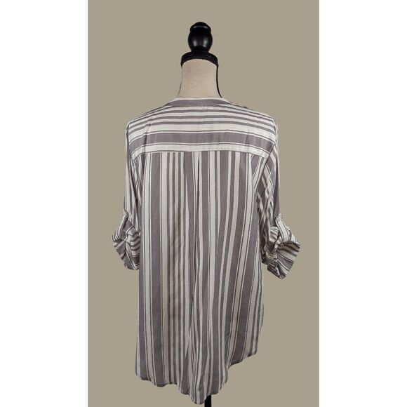 Torrid Gray and White Striped 100% Modal Harper Blouse Size Large (12) NWT - Picture 2 of 11